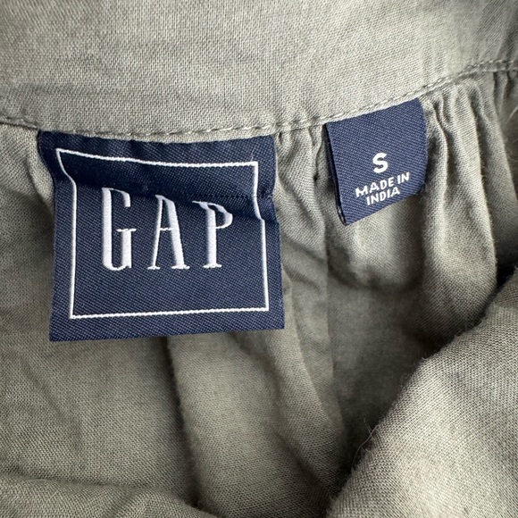 Gap Army Green Spaghetti Strap Textured Pocketed Midi Sundress Size Small - Picture 8 of 15